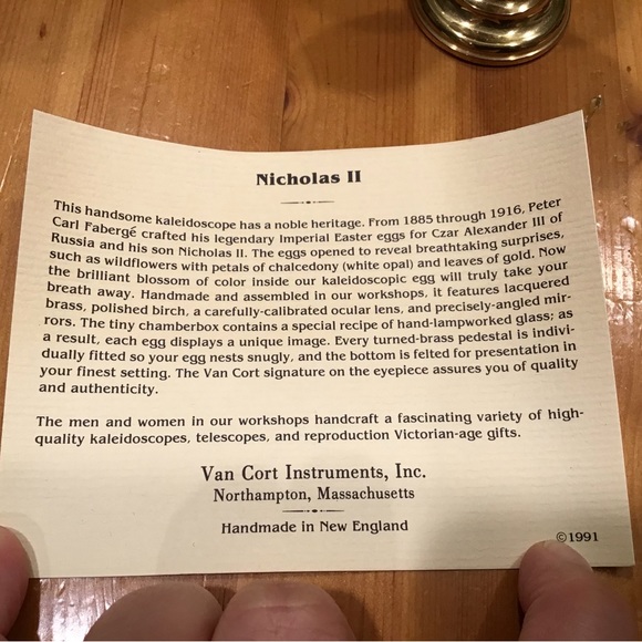 VINTAGE WOOD KALEIDOSCOPE ON STAND NICHOLAS II VAN CORT INSTRUMENTS 1991… - Picture 11 of 11